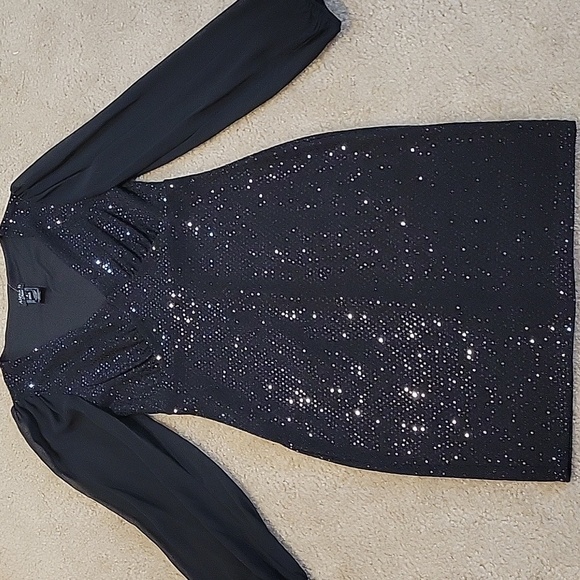 Alexa B Elegant Black Sequin Dress - Picture 4 of 4